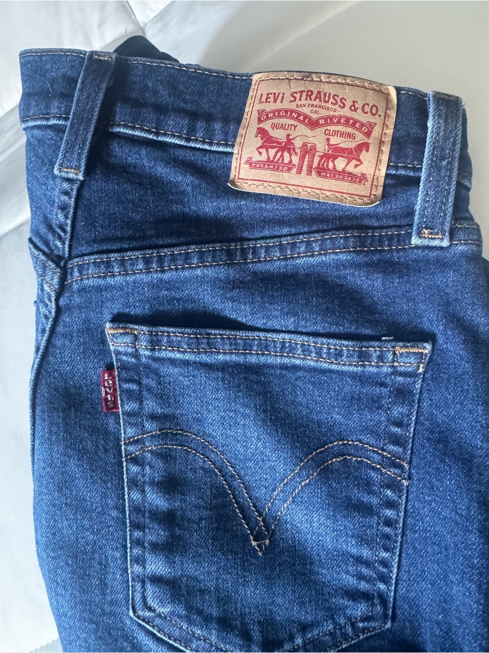 Levi's Navy Blue Denim Jeans with Back Pocket Patch